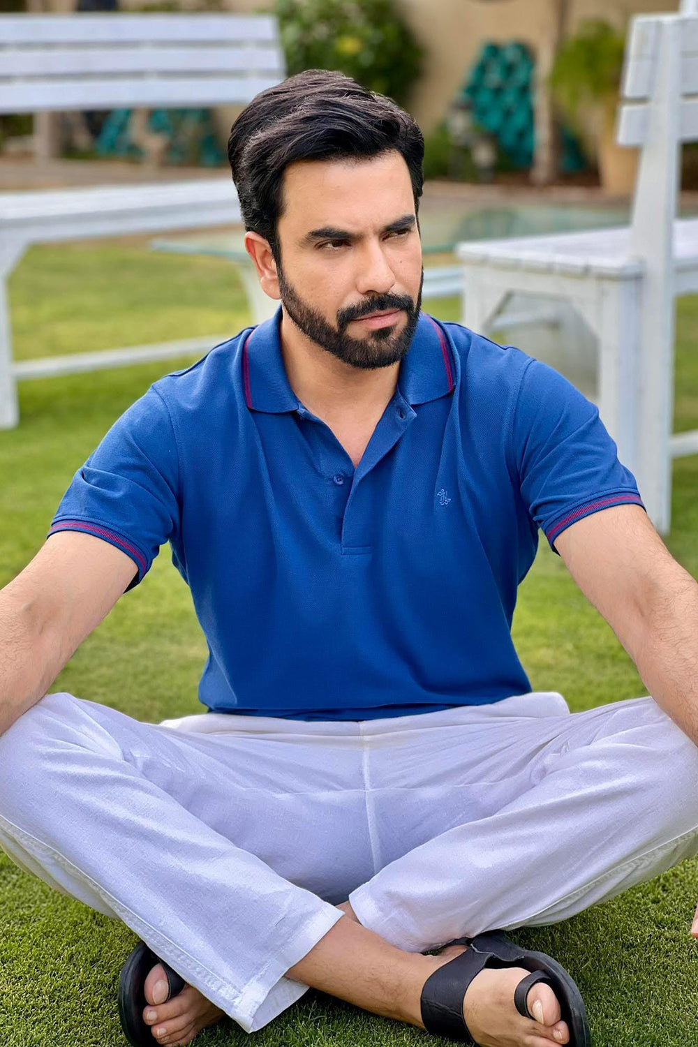 Cotton Pique Polo Tee for Men