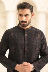 Black Kurta Pants Set for Men