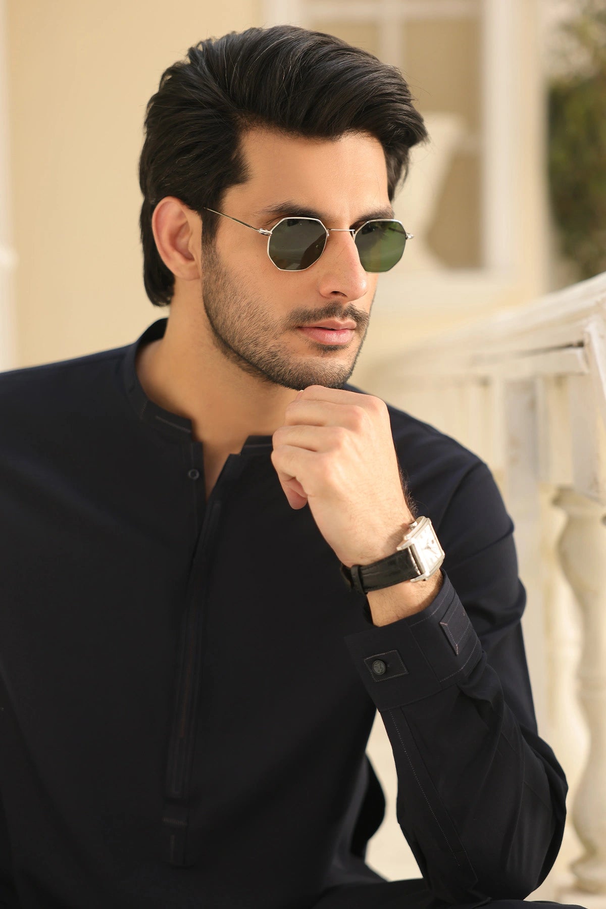 Mens Navy Blue Kurta Shalwar