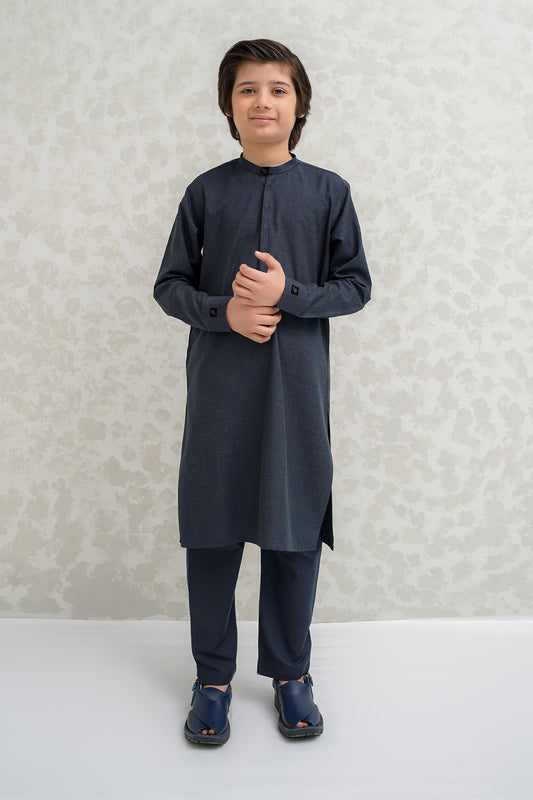 Boys Black Kurta Pajama - B-628