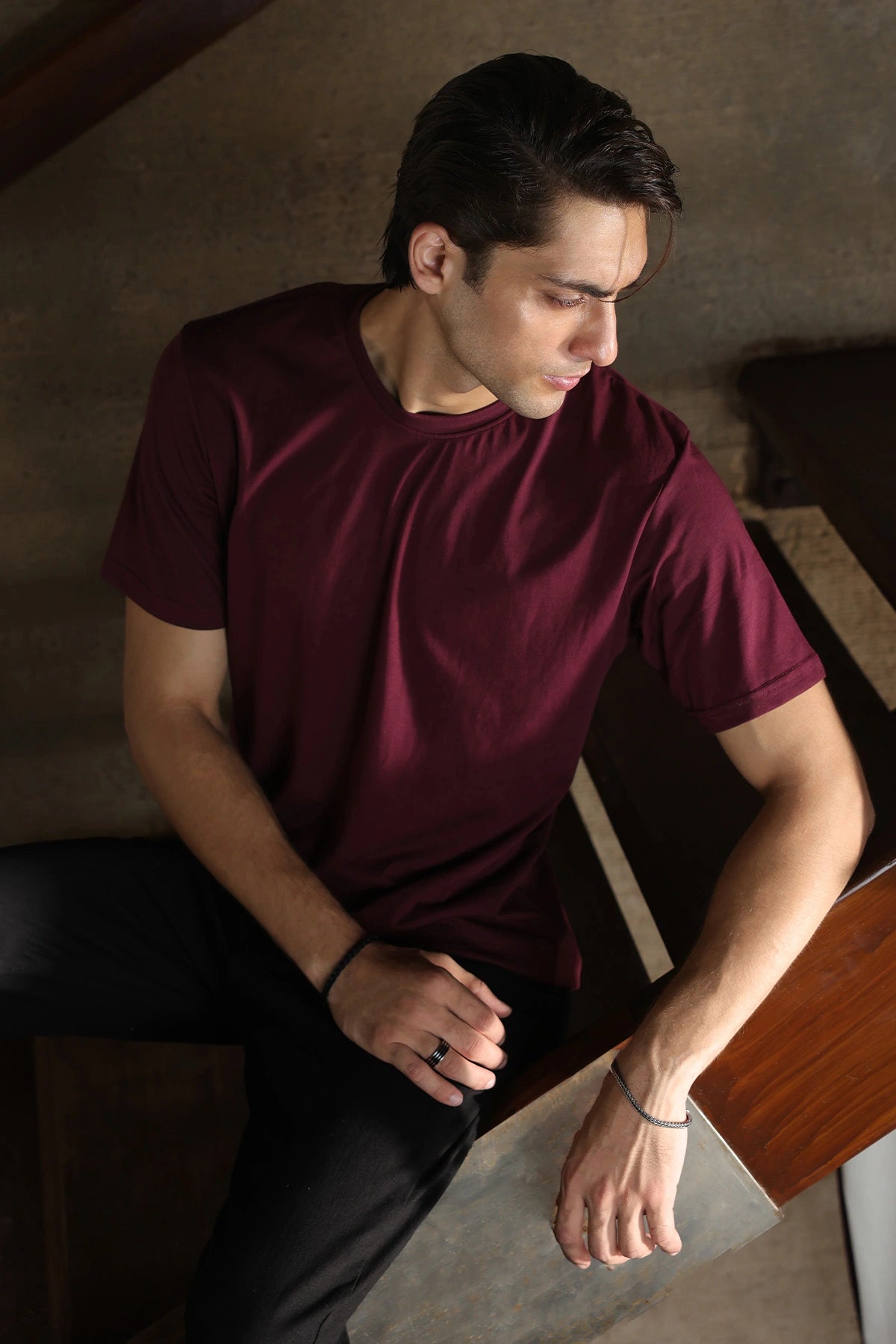 Red Round Neck Tee for Boys