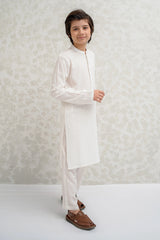 Boys Off White Kurta Pajama