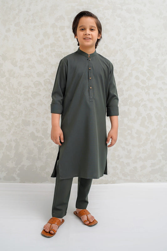 Boys Olive Kurta & Pajama