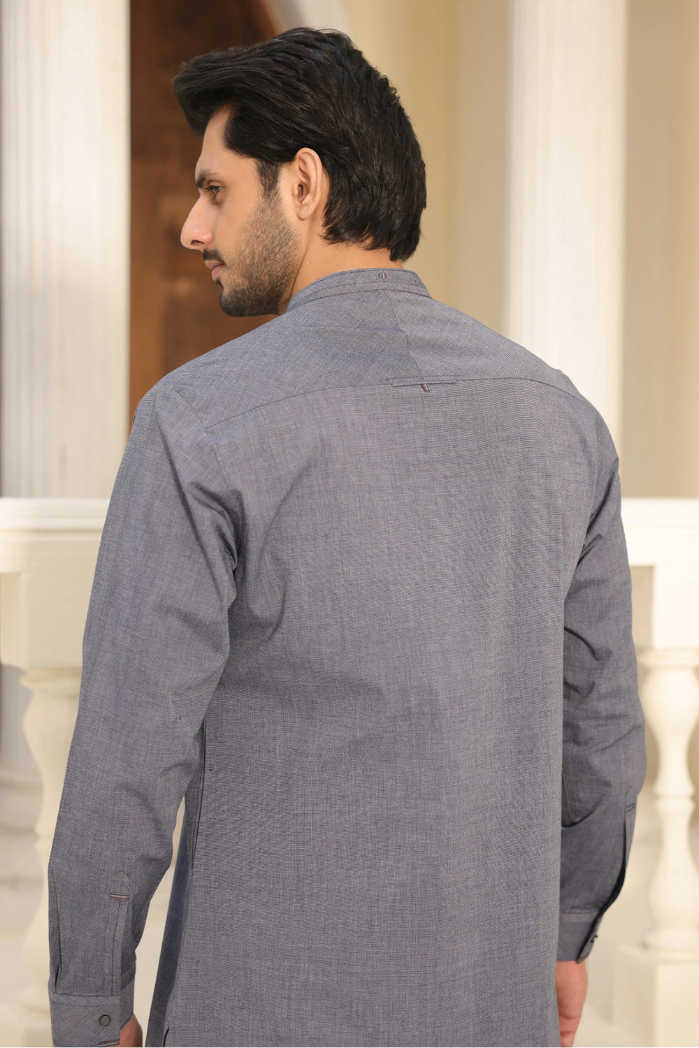 Blue Cotton Kurta with Pants for Men