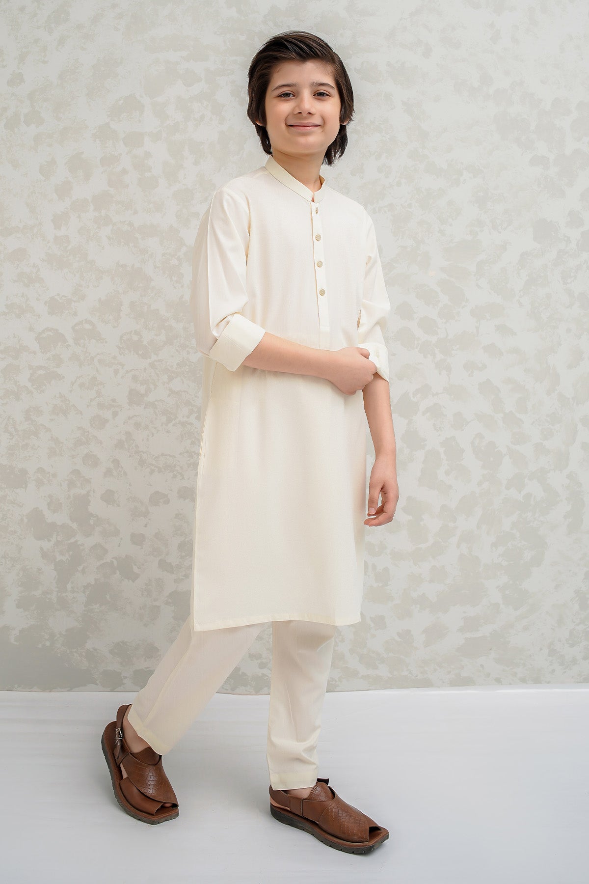 Boys Cream Kurta Pajama -B-623