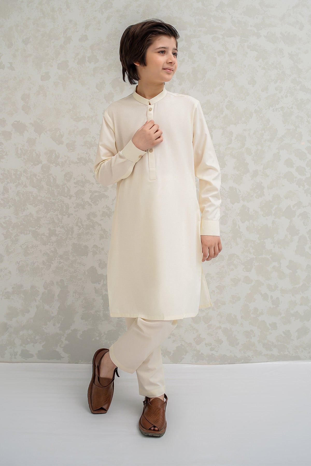 Boys Cream Kurta Pajama -B-623