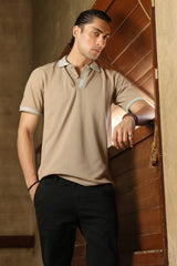 Jacquard Collar Stretch Polo for Men