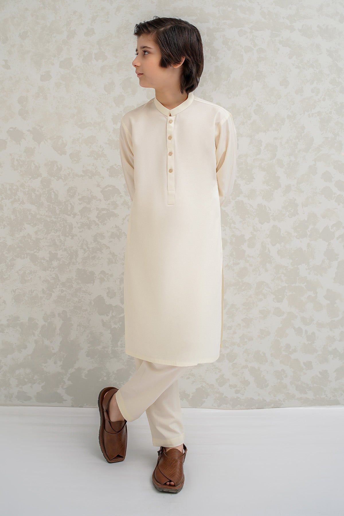Boys Cream Kurta Pajama -B-623