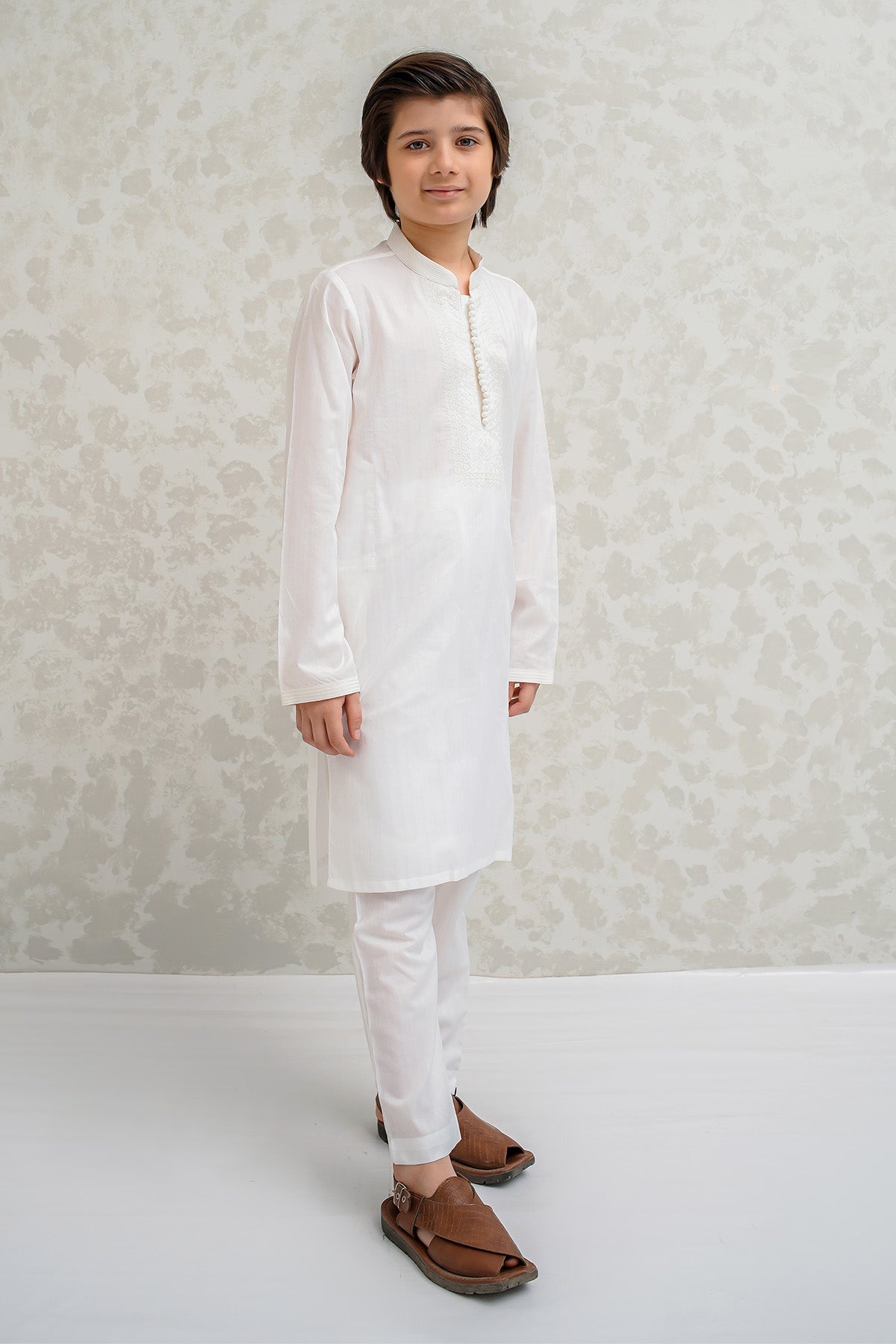 Boys Off White Kurta Pajama  B-620