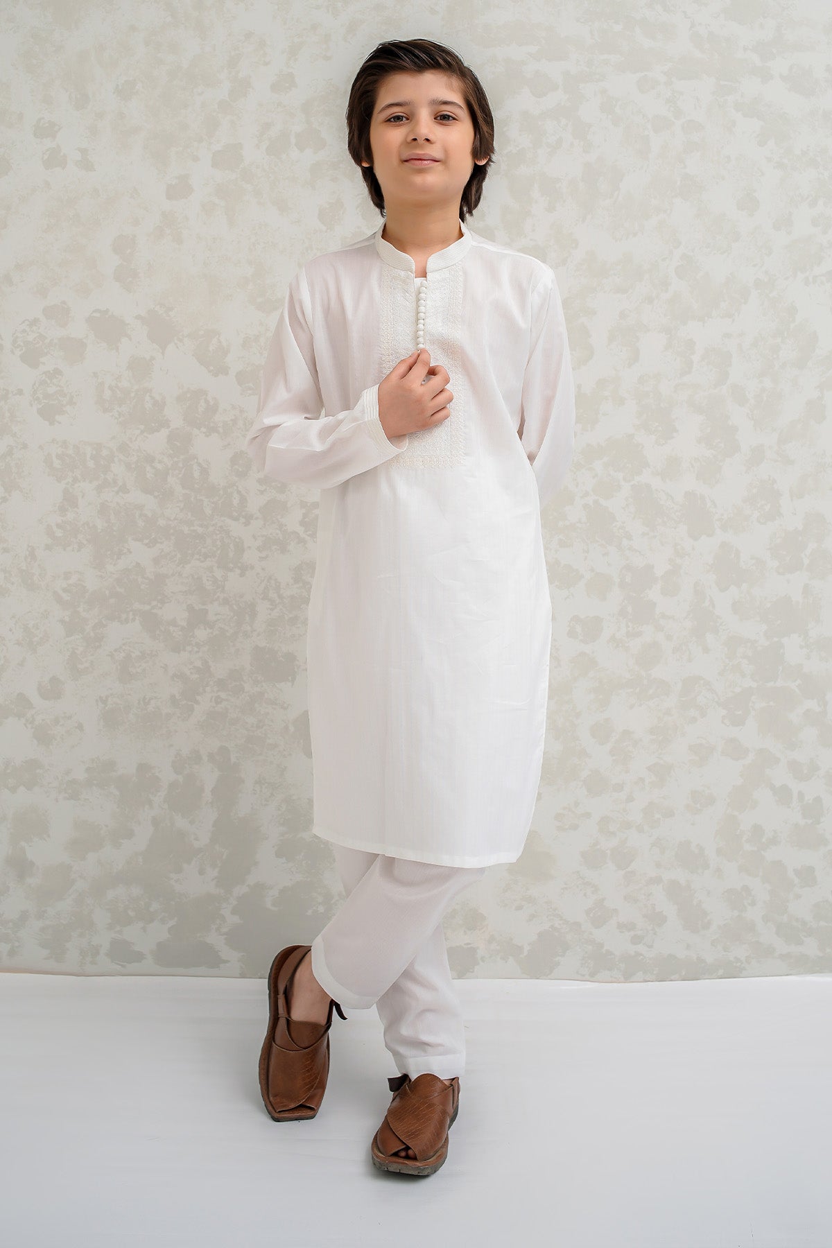 Boys Off White Kurta Pajama  B-620