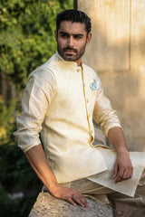 Ivory Self Embroidered Men’s Waistcoat