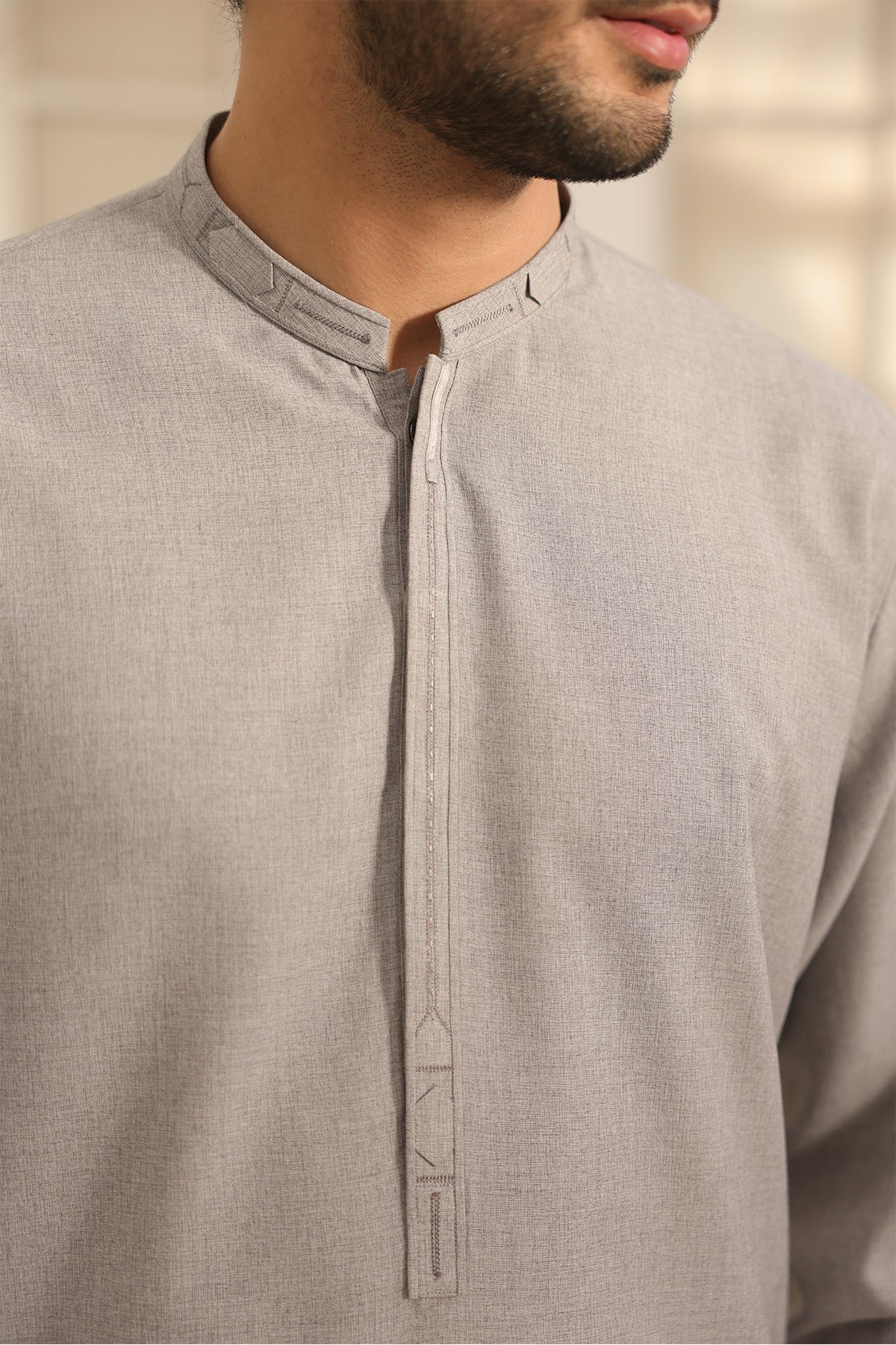 Mens Grey Kurta Shalwar - 1841