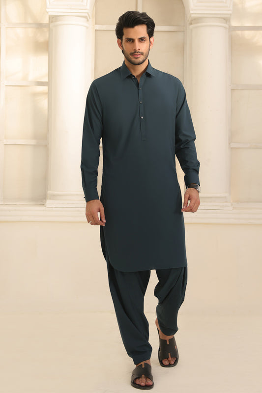 Mens Grey Kurta Shalwar - 1811