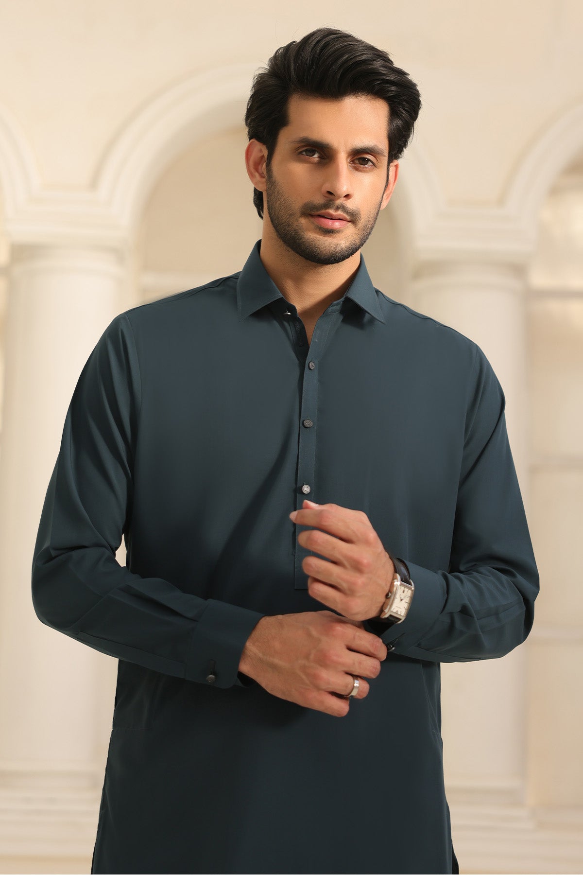 Mens Grey Kurta Shalwar - 1811