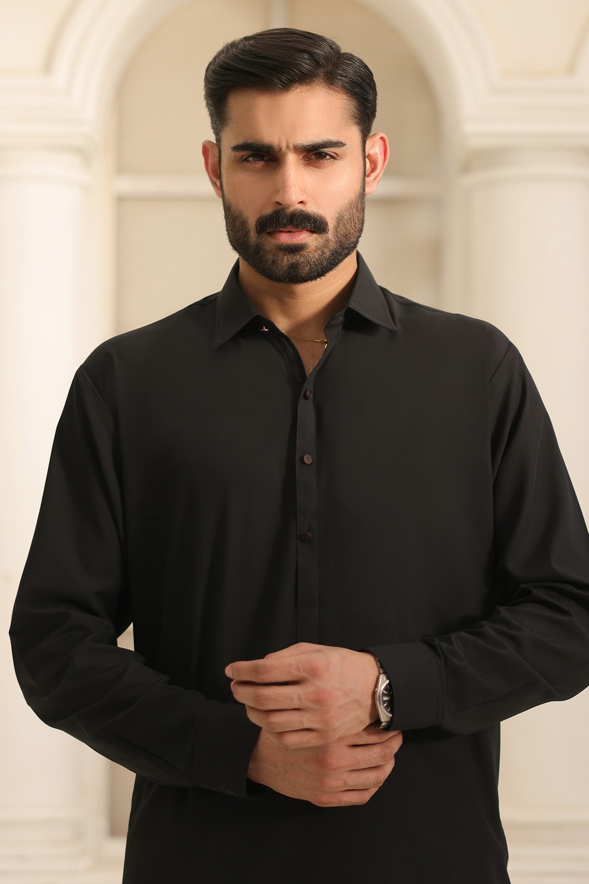 Mens Black Kurta Shalwar - 1798