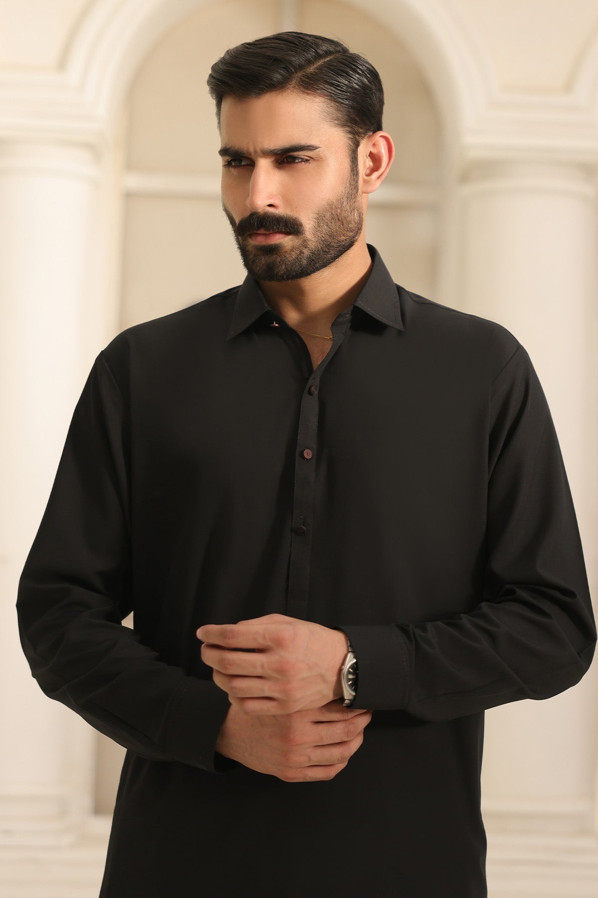Mens Black Kurta Shalwar - 1798