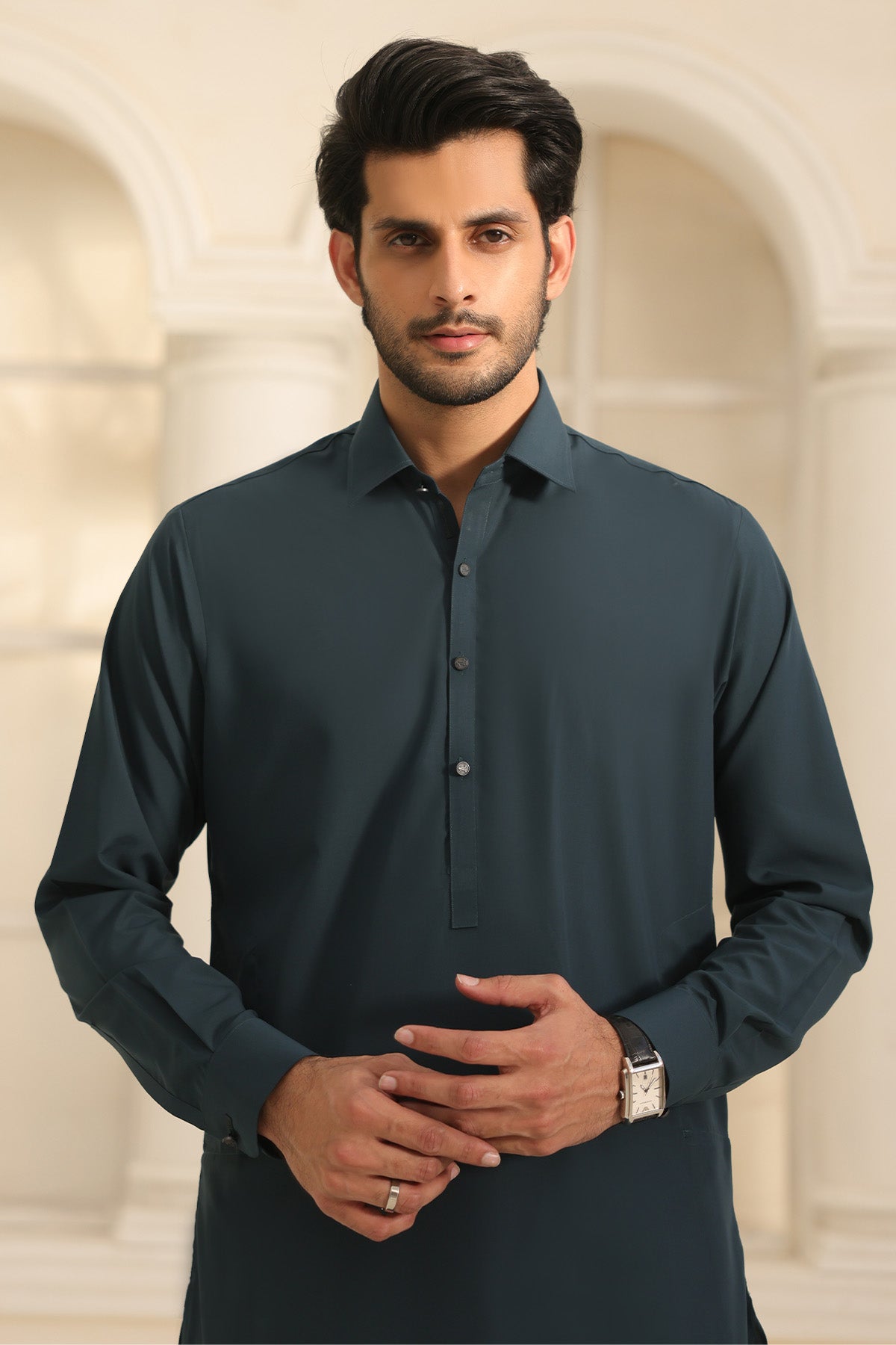 Mens Grey Kurta Shalwar - 1811