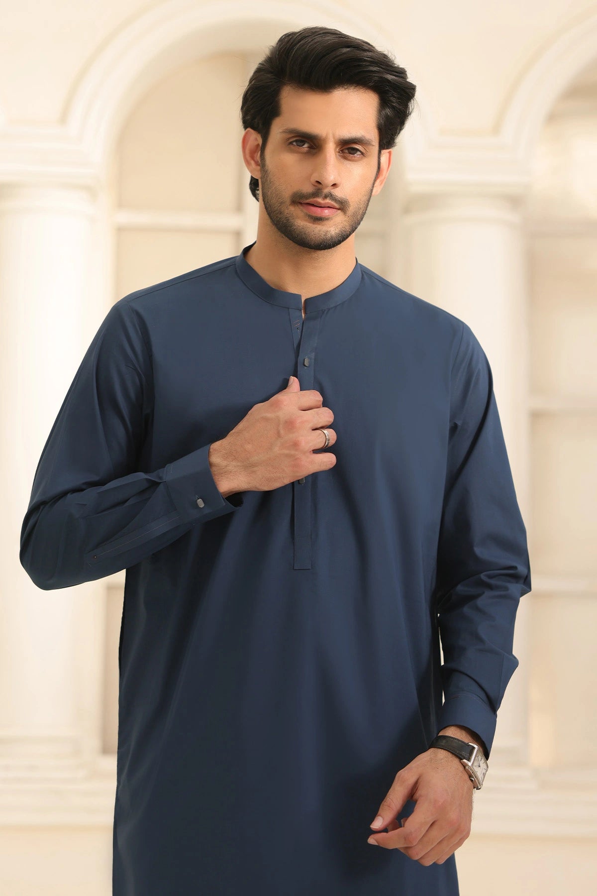 Mens Royal Blue Kurta with Pants