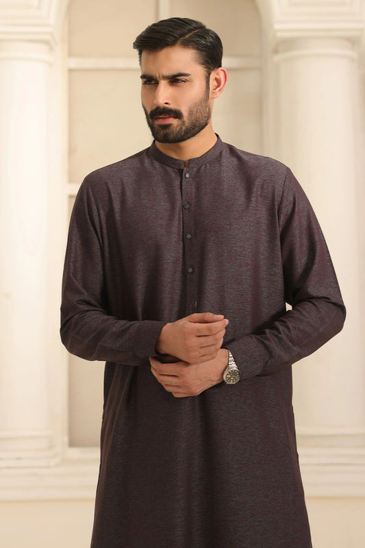 Men Maroon Kurta Shalwar