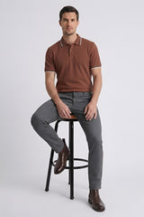 JACQUARD COLLAR WITH DOUBLE TIPPING GPT-009