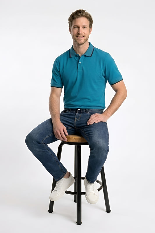 JACQUARD COLLAR WITH DOUBLE TIPPING GPT-009