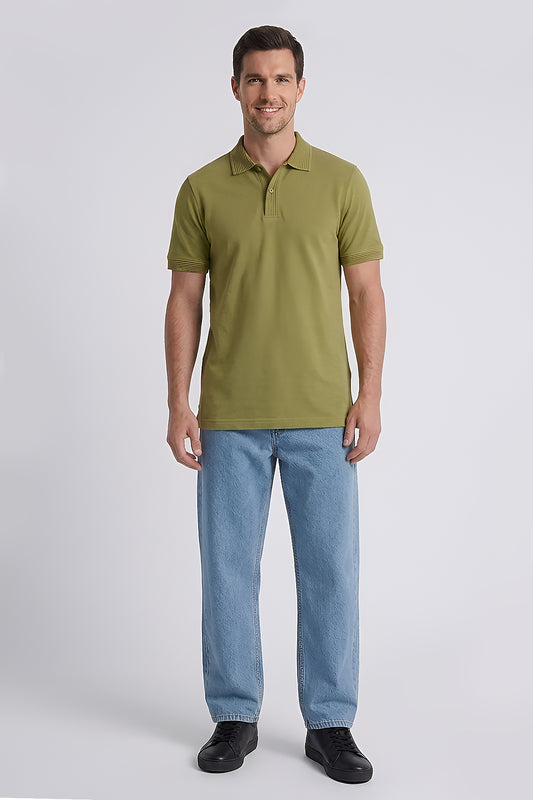 Jacquard polo with jacquard self lining collar GPT-008