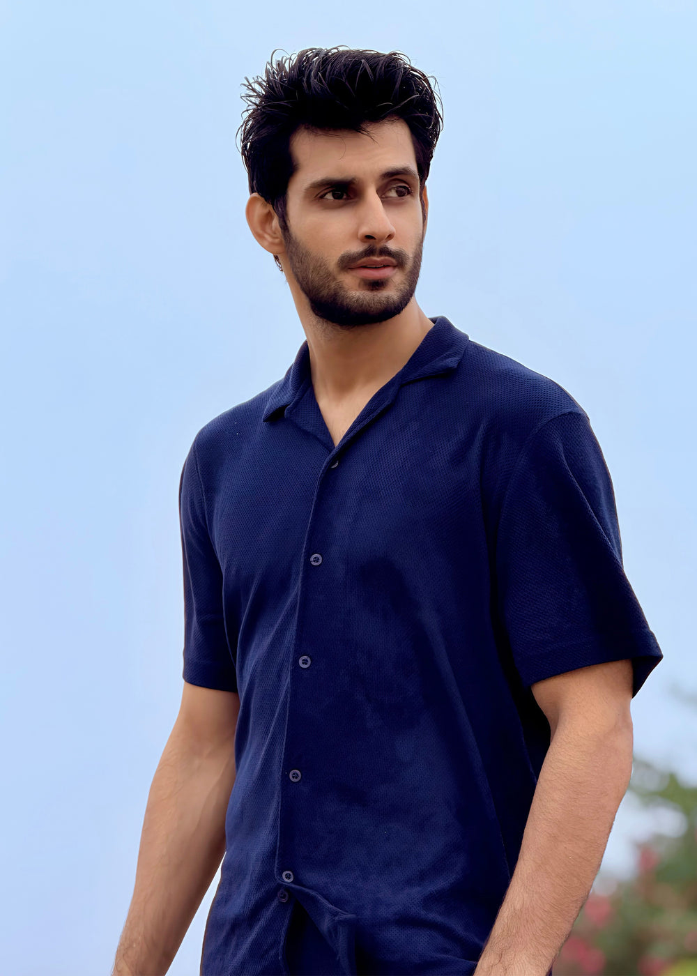 Mens Popcorn Front-Open Tee Online Pakistan