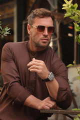 Brown Shalwar Kameez Men