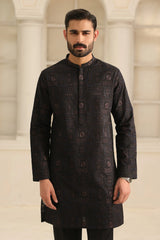 Black Kurta Pants Set for Men