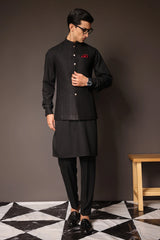 Striped Embroidered Waist Coat - WC-270