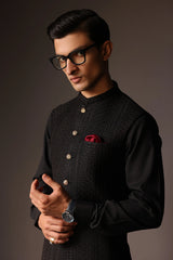 Striped Embroidered Waist Coat - WC-270