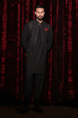 Black Embroidered Waistcoat - WC-297