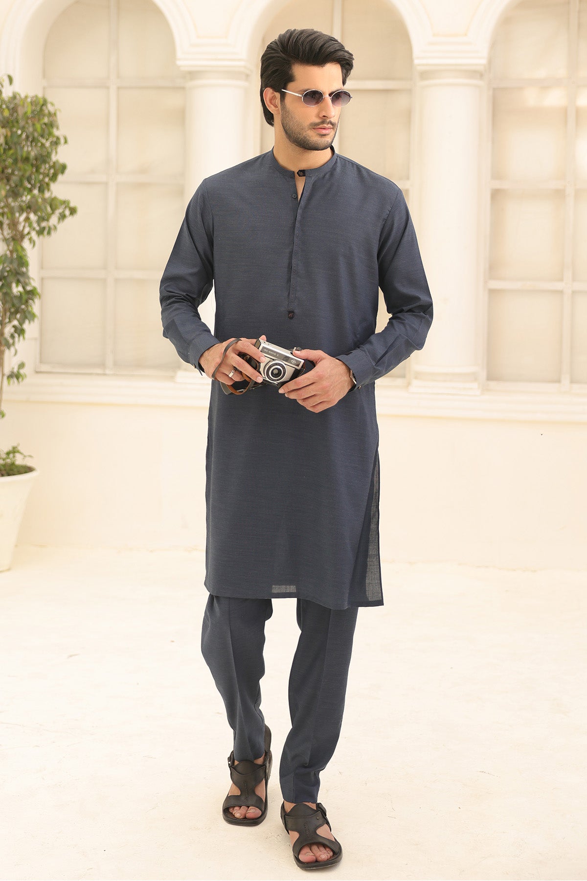 Navy Blue Kurta Pants - 1823