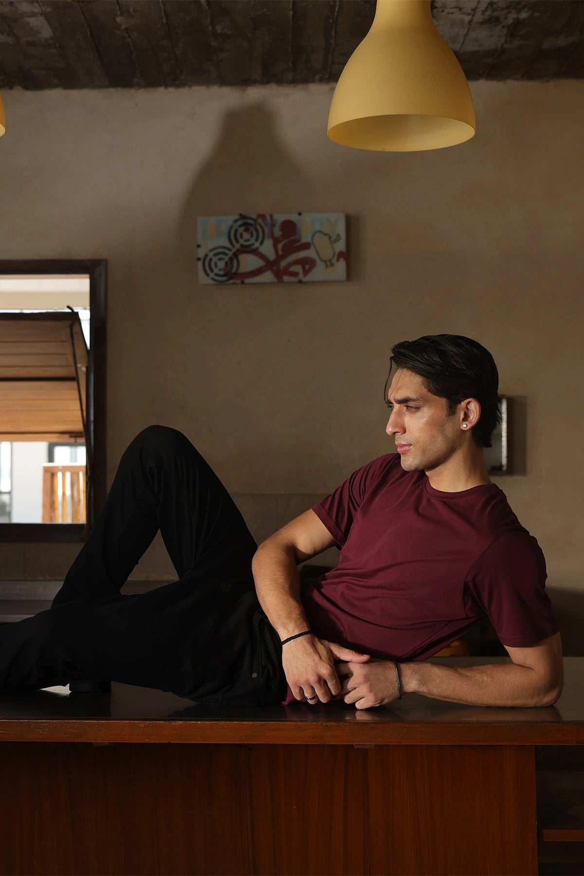 Red Round Neck Tee for Boys