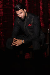 Black Embroidered Waistcoat - WC-297