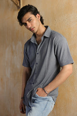 Pique Cotton Front Open Tee