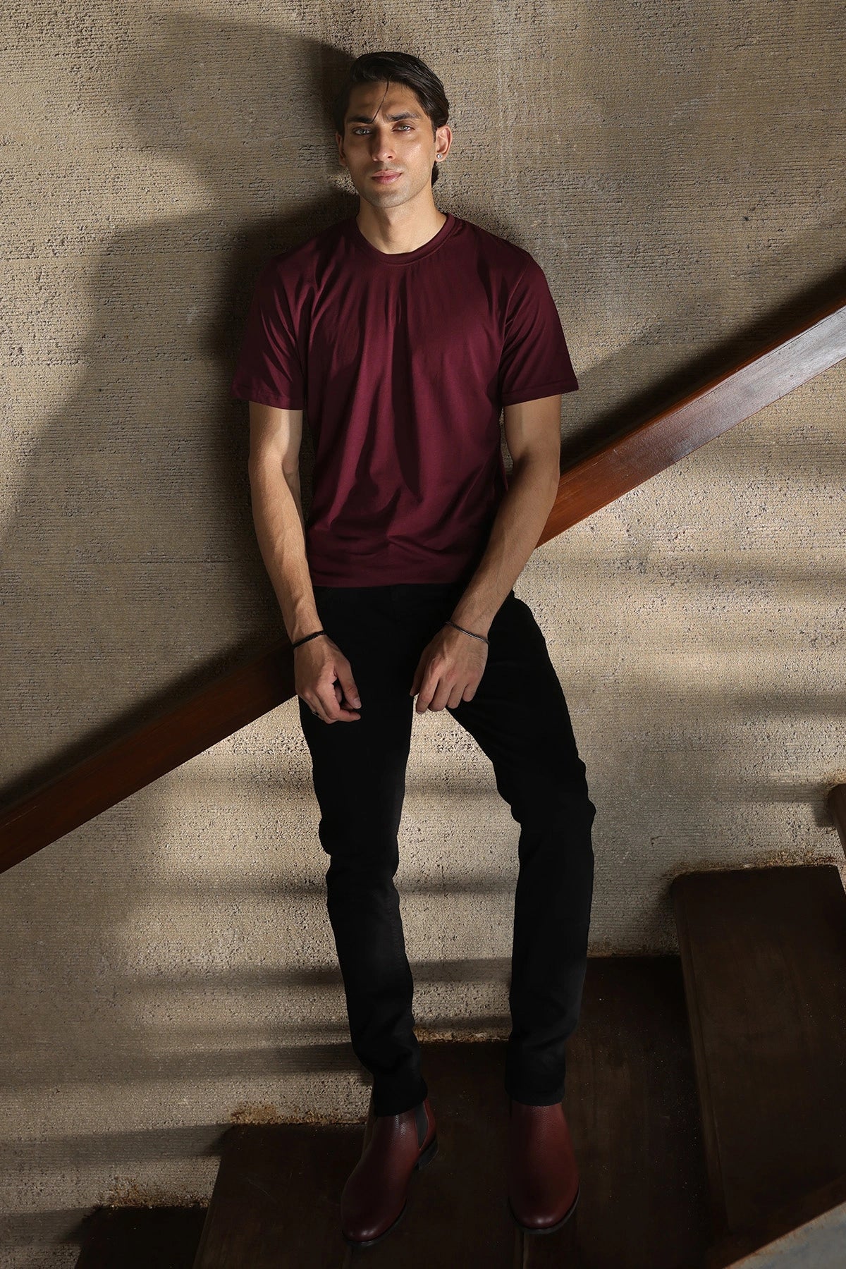 Red Round Neck Tee for Boys