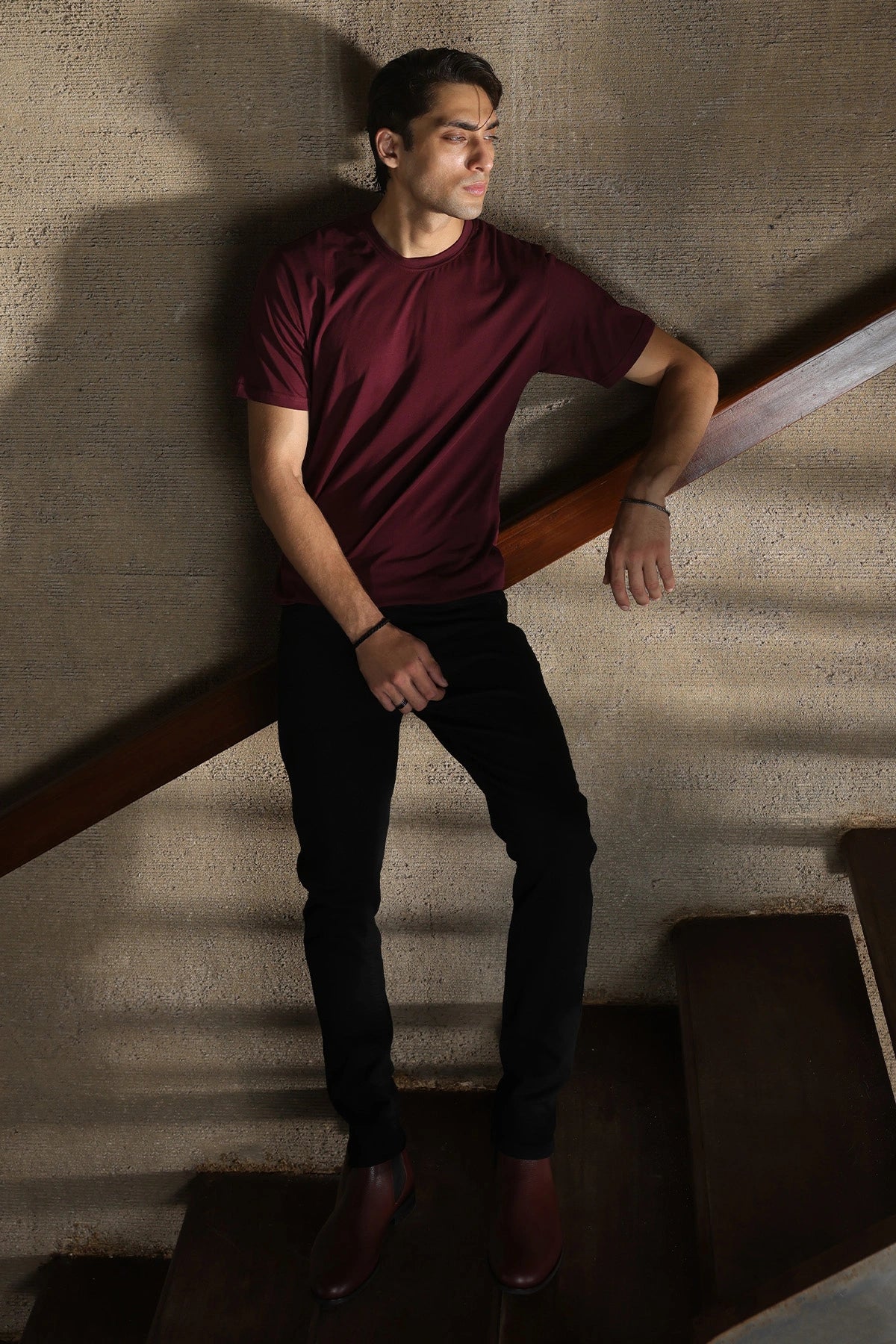 Red Round Neck Tee for Boys