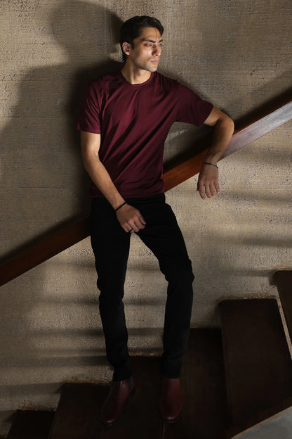 Red Round Neck Tee for Boys