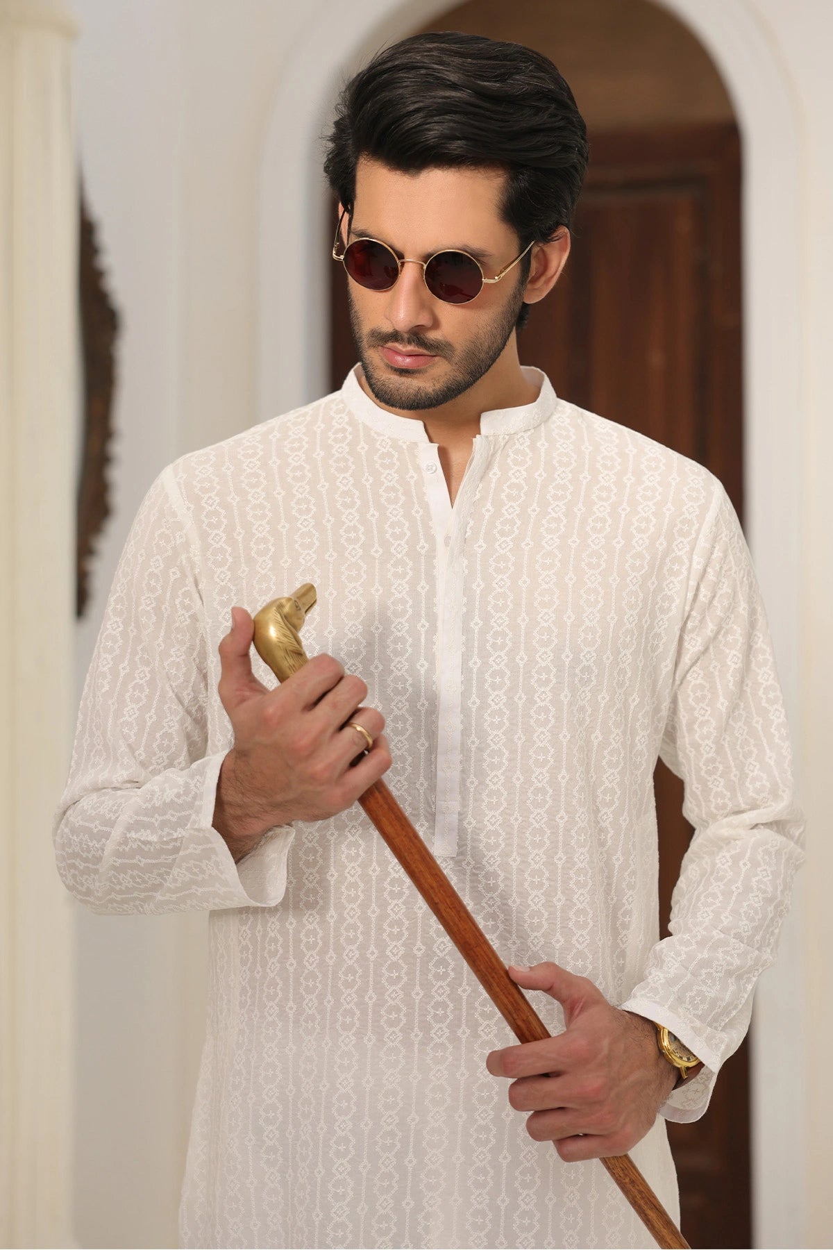 Men’s Off-White Kurta with Pants