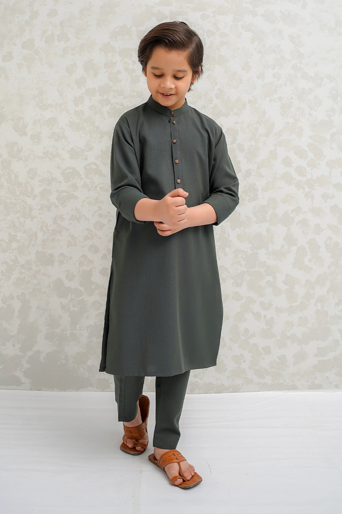 Boys Olive Kurta & Pajama