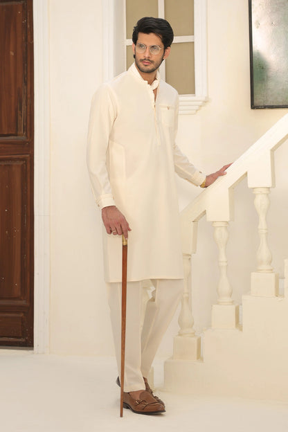 Cream Kurta with Pants for Men