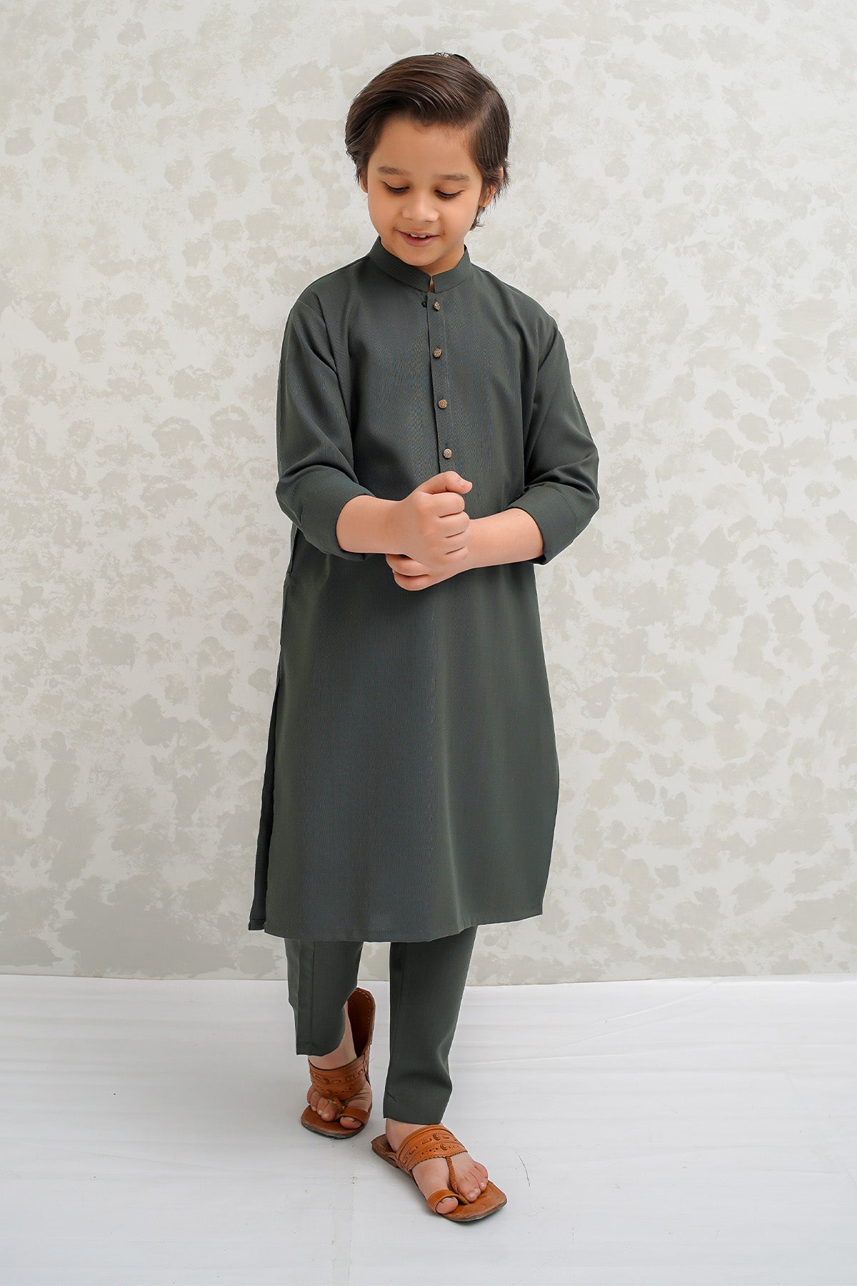 Boys Olive Kurta Pajama - B626