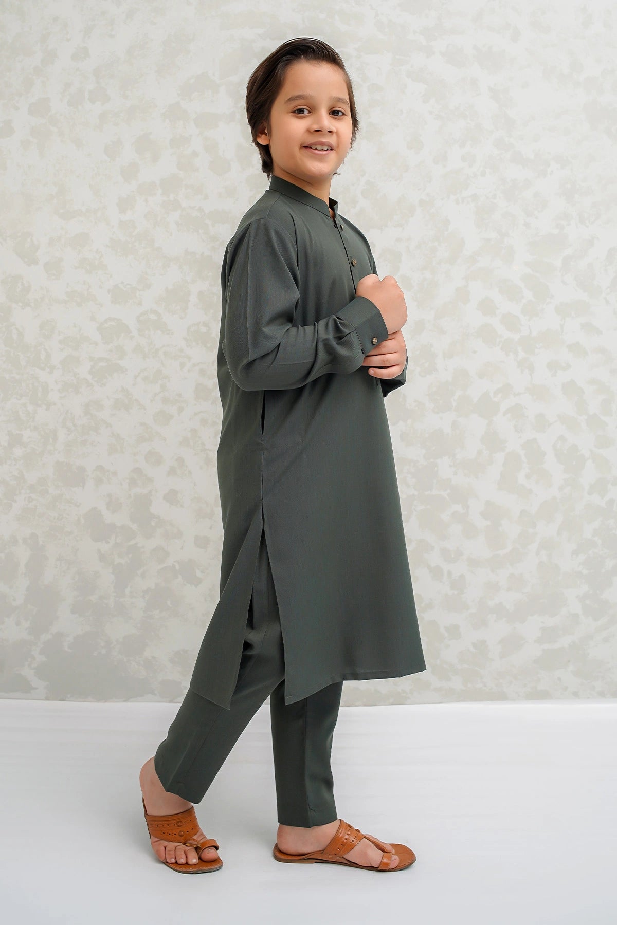 Boys Olive Kurta & Pajama