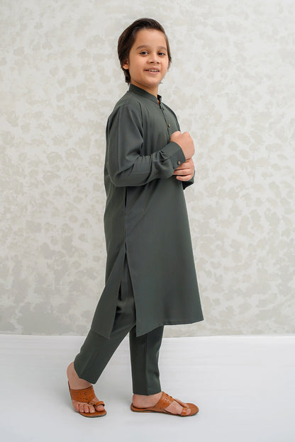 Boys Olive Kurta & Pajama