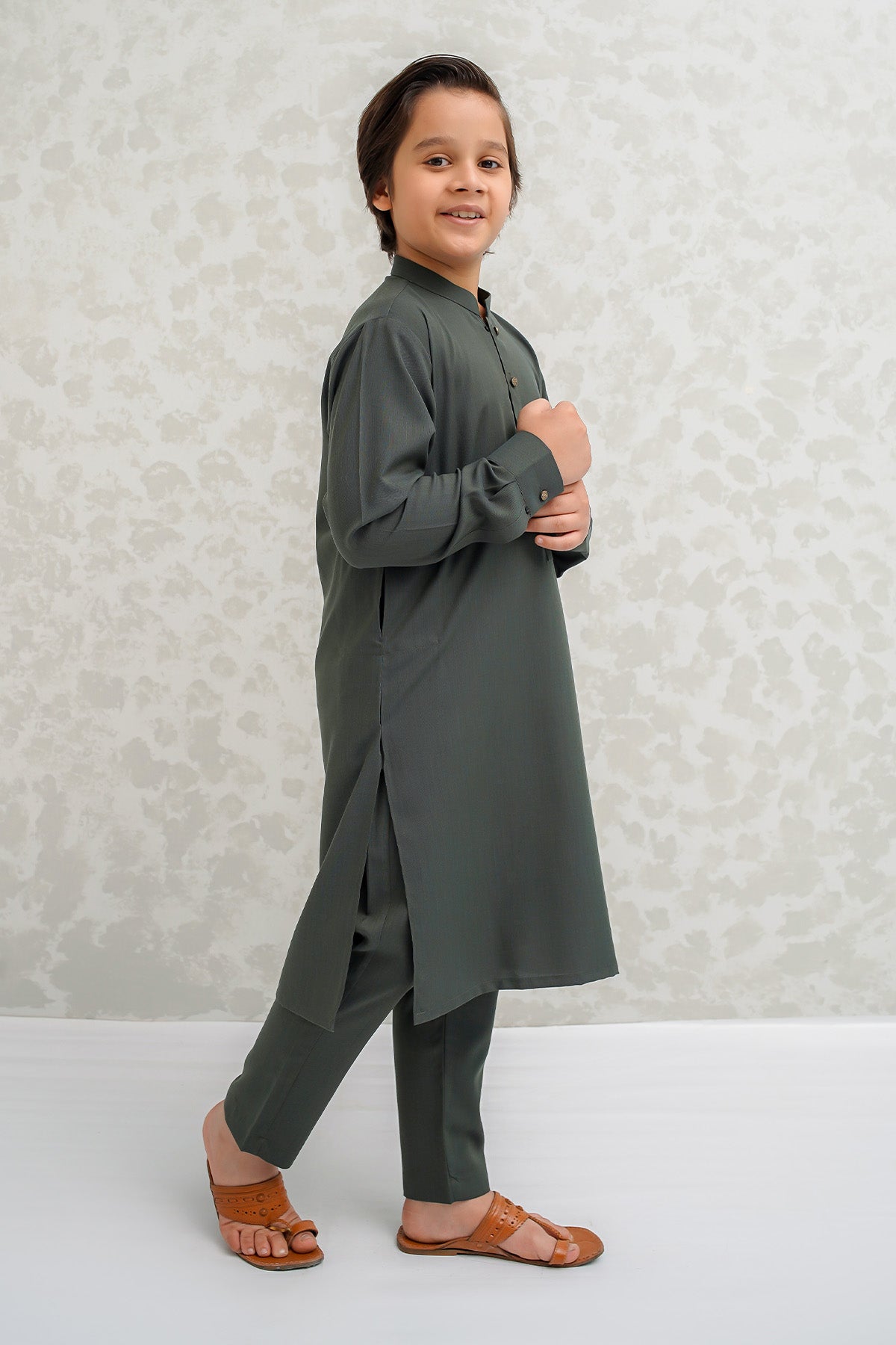 Boys Olive Kurta Pajama - B626