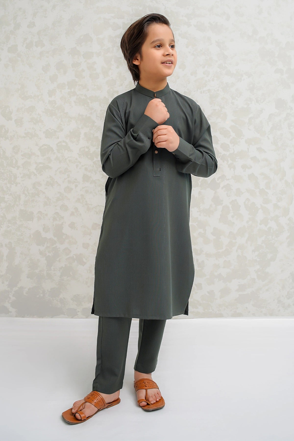 Boys Olive Kurta & Pajama