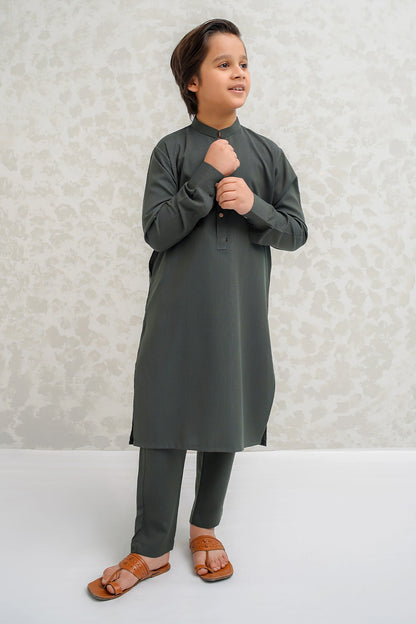 Boys Olive Kurta & Pajama