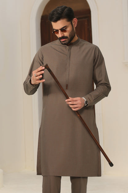 Brown Kurta with Pants - 1822