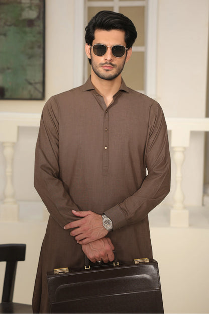 Mens Brown Kurta Shalwar - 1833